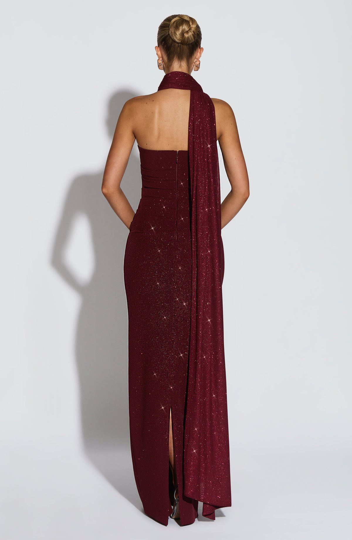 Vestido largo Pandra - Vino brillante