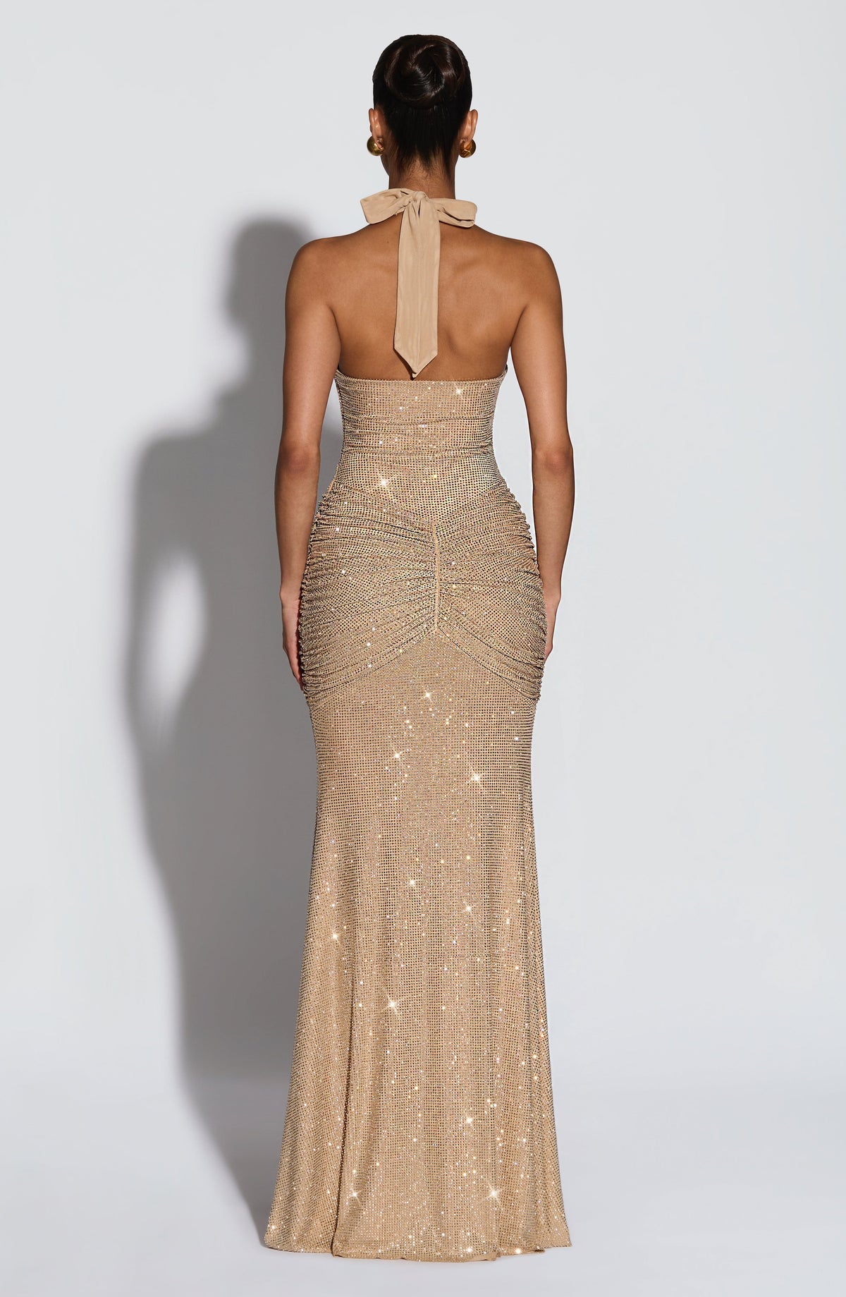 Vestido largo Rosetta - Dorado brillante