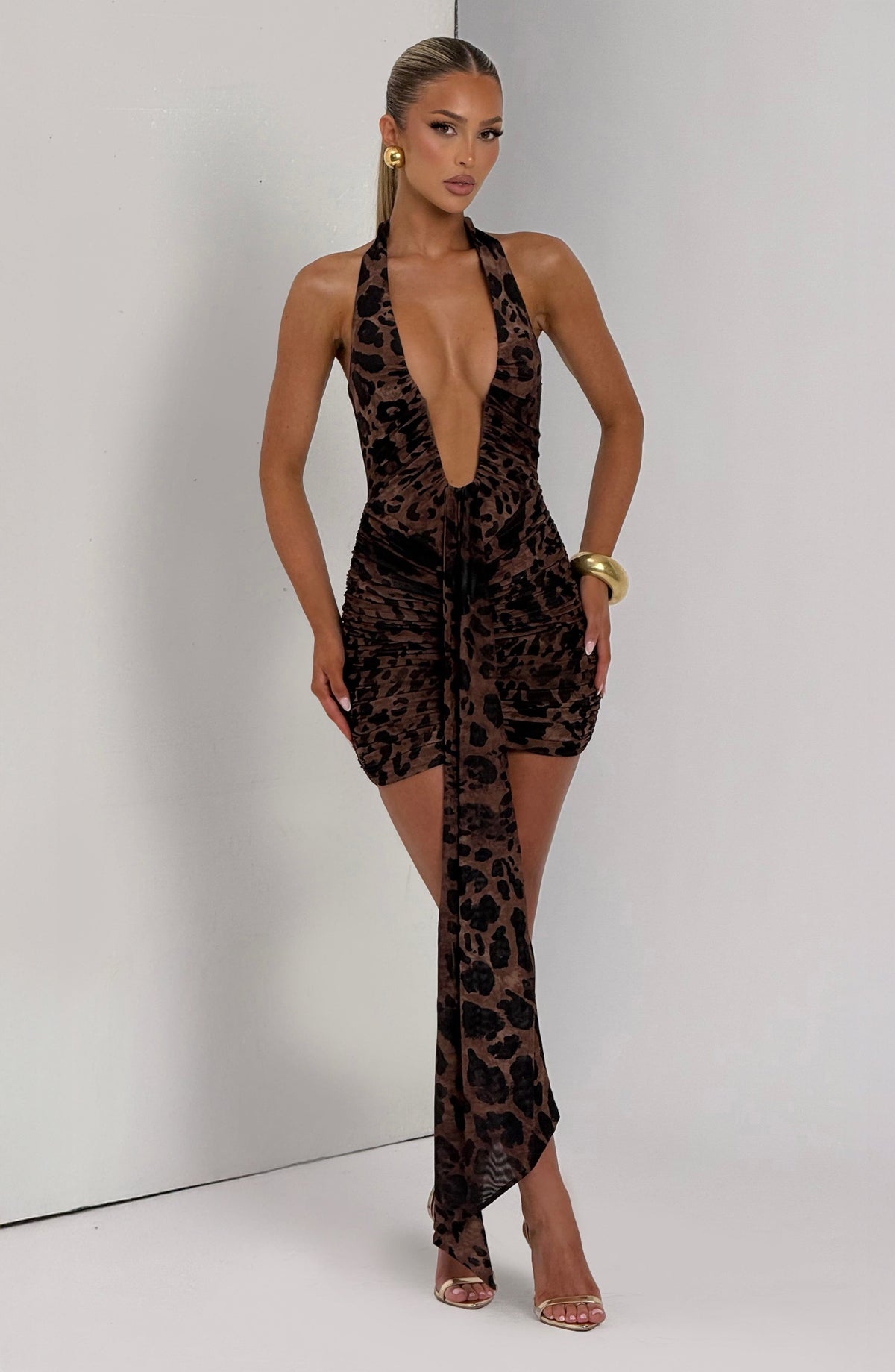 Vestido corto Rosetta - Estampado de leopardo