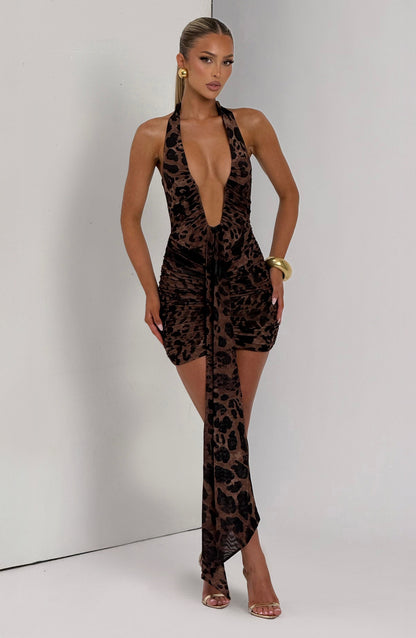 Vestido corto Rosetta - Estampado de leopardo