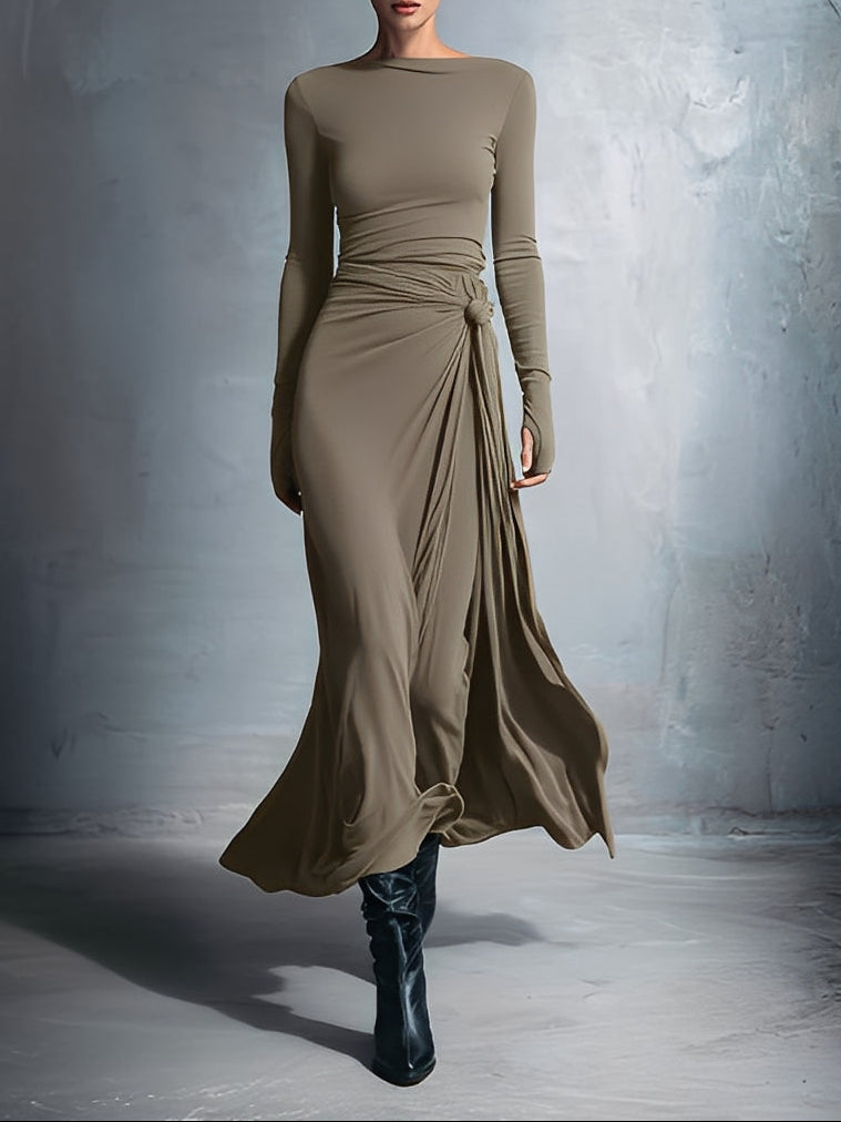Gabriella – Vestido largo con nudo lateral